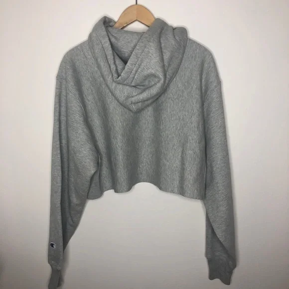 Champion Reverse Weave Crop Cut Off Hoodie L - Picture 6 of 9